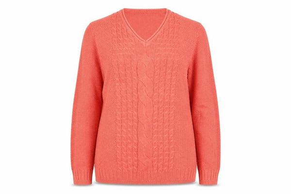 Isle Womens Orange Argyle/Diamond  Pullover Jumper Size M