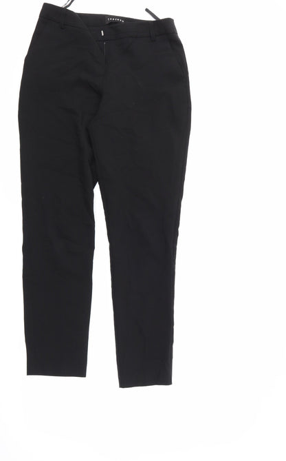 Womens UK Size 8 Peacocks Regular Fit  Black Trousers