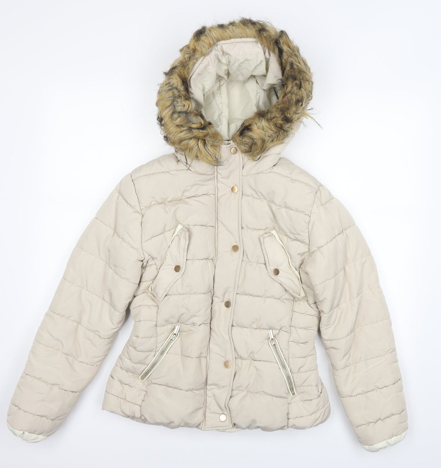 H&M Womens Ivory   Puffer Jacket Jacket Size 38