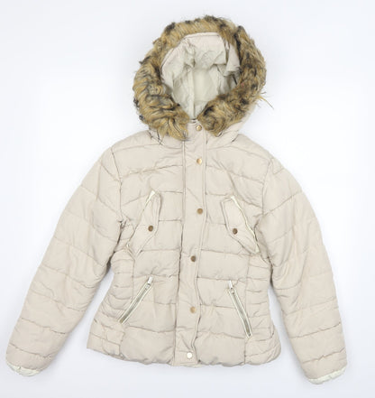 H&M Womens Ivory   Puffer Jacket Jacket Size 38