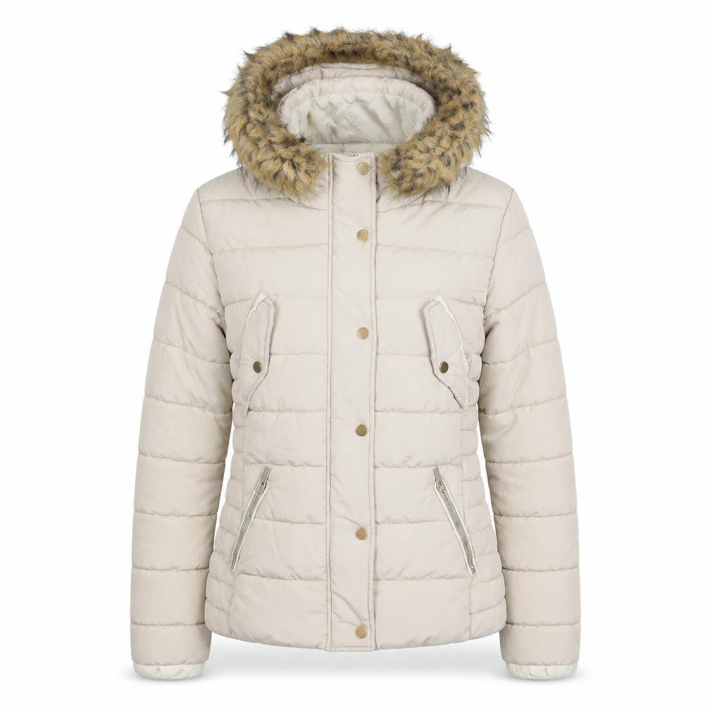 Womens UK Size 38 H&M Ivory Puffer Jacket