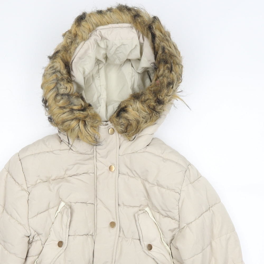 H&M Womens Ivory   Puffer Jacket Jacket Size 38