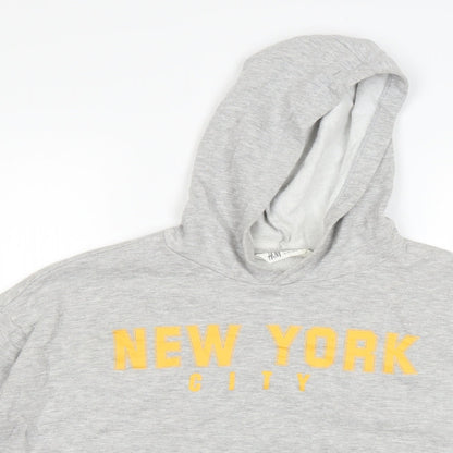 H&M Girls Grey   Pullover Hoodie Size 14 Years