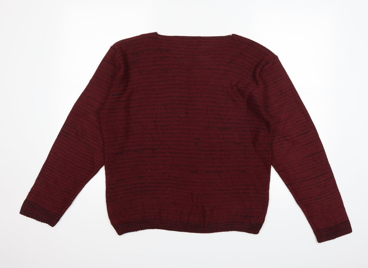 Mia Moda Womens Red   Pullover Jumper Size M