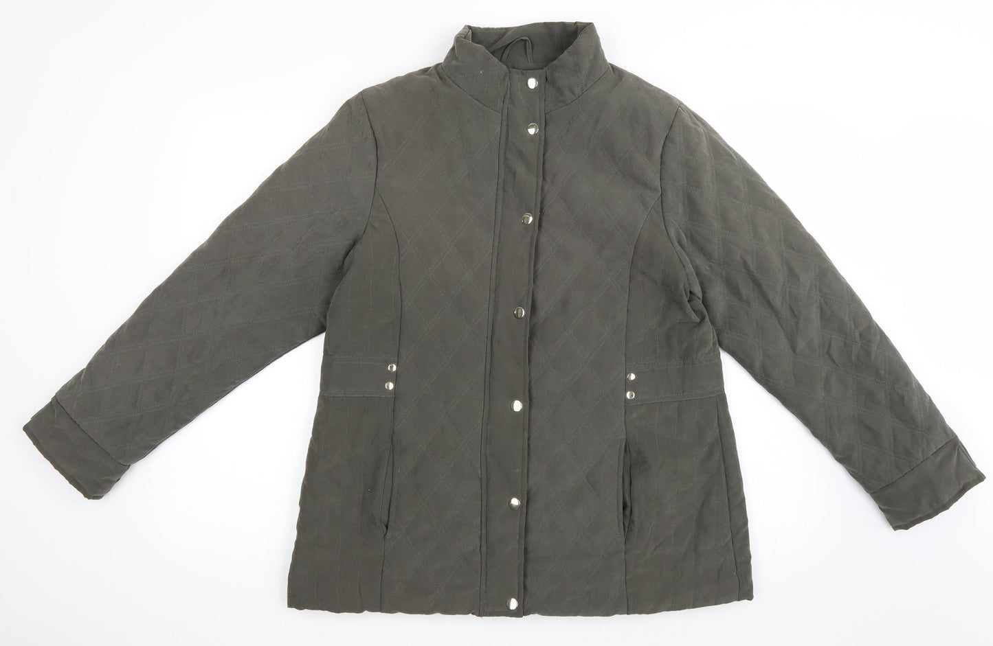 Womens UK Size 12 EWM Green Quilted Coat