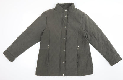 Womens UK Size 12 EWM Green Quilted Coat