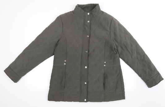 Womens UK Size 12 EWM Green Quilted Coat