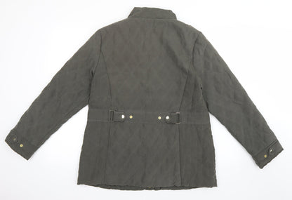 Womens UK Size 12 EWM Green Quilted Coat