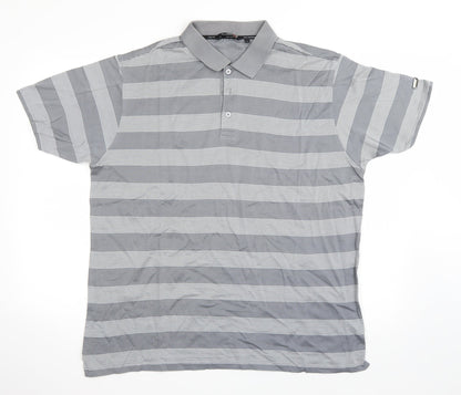 Colin Montgomerie Mens Grey Striped   Polo Size L