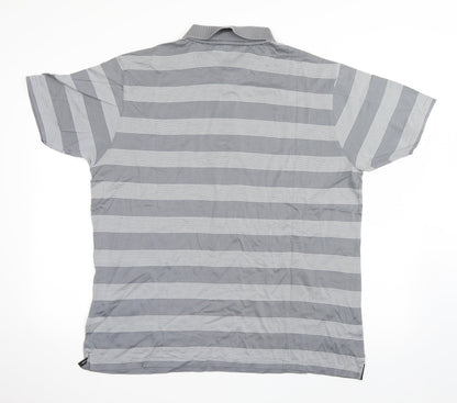 Colin Montgomerie Mens Grey Striped   Polo Size L