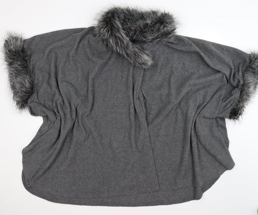 Very Womens Grey  Knit Cape Jumper Size M