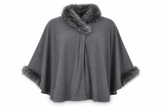 Very Womens Grey  Knit Cape Jumper Size M