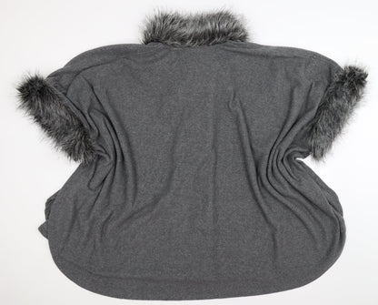 Very Womens Grey  Knit Cape Jumper Size M