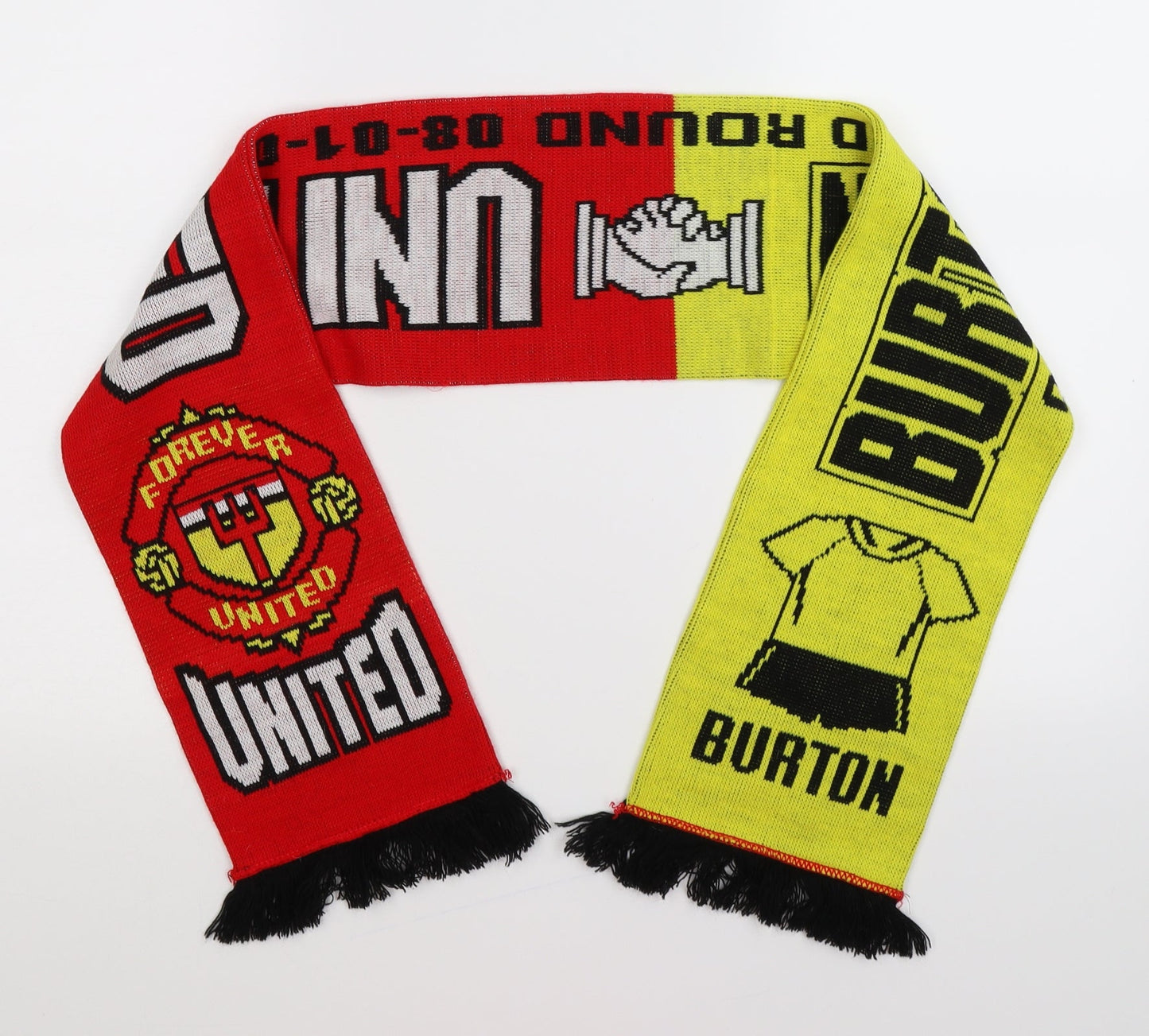 Preworn Mens Red Geometric Knit Scarf  One Size  - Manchester United Football club