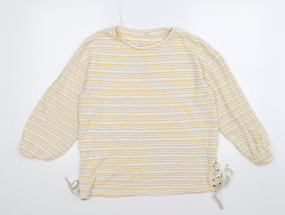 Falmer Heritage Womens Yellow Striped  Pullover Jumper Size 14