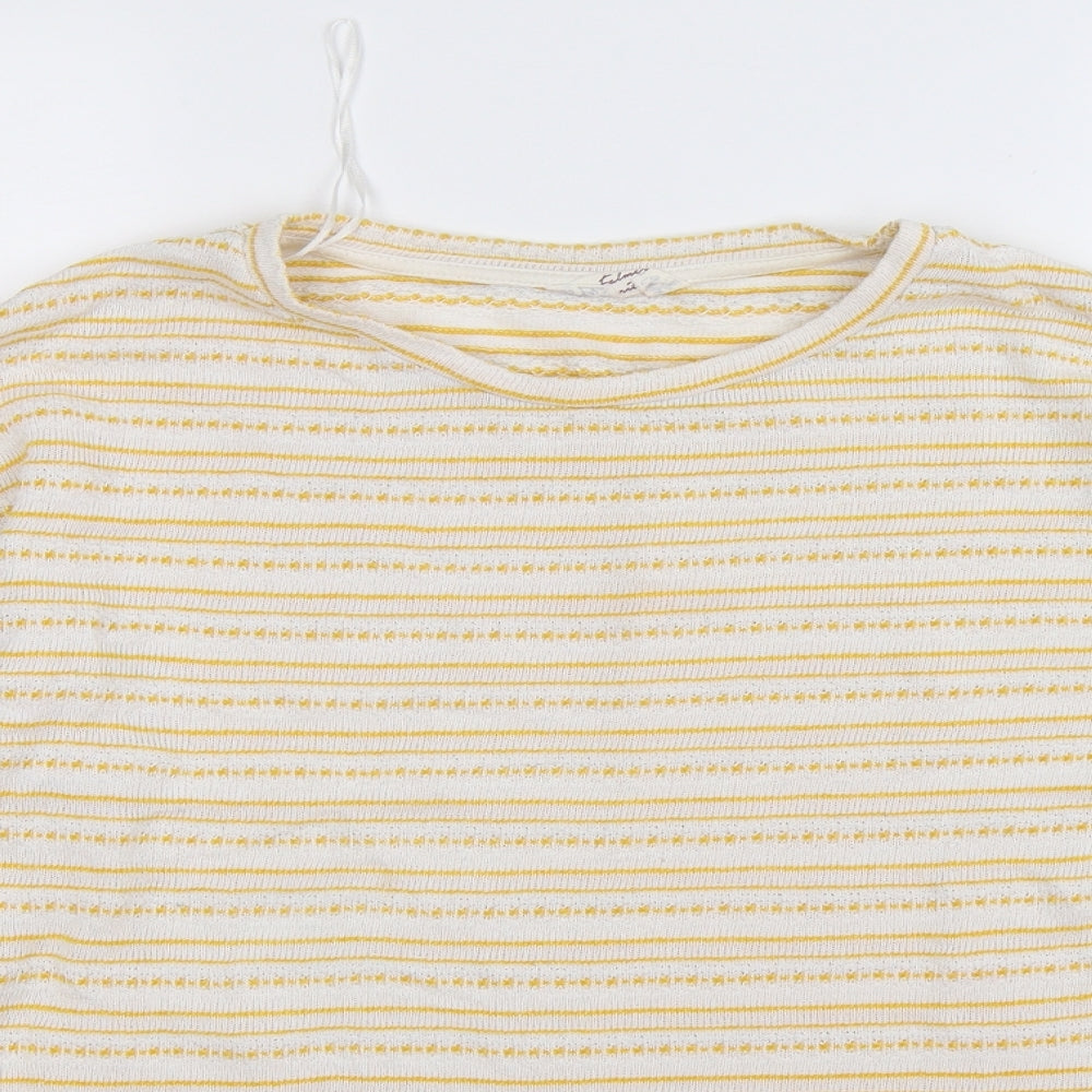 Falmer Heritage Womens Yellow Striped  Pullover Jumper Size 14