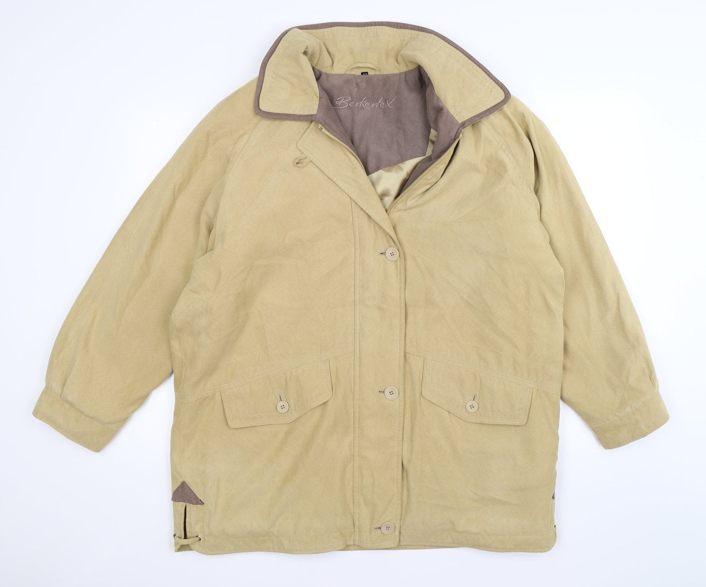 beketex Womens Beige  Velour Pea Coat Coat Size 14  - faux suede