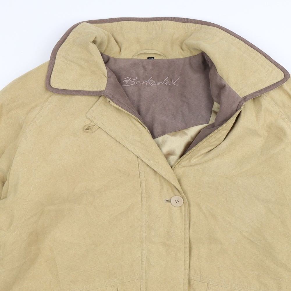 beketex Womens Beige  Velour Pea Coat Coat Size 14  - faux suede