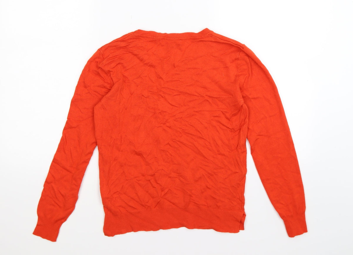 George Womens Orange  Knit Pullover Jumper Size 8
