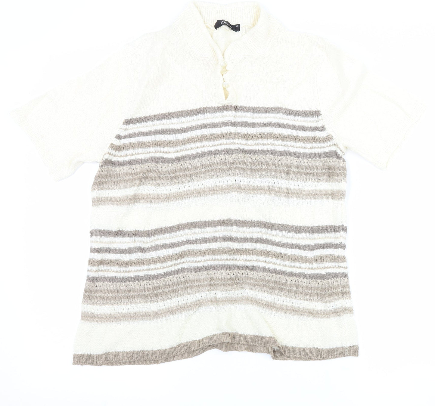 Womens UK Size M BM Collection Ivory Basic T-Shirt