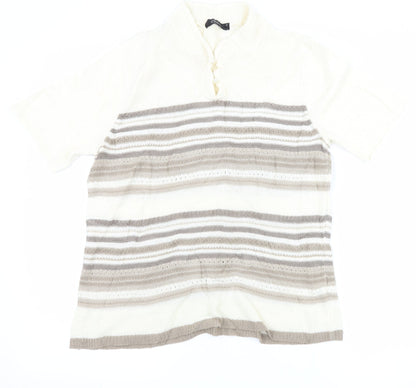 Womens UK Size M BM Collection Ivory Basic T-Shirt