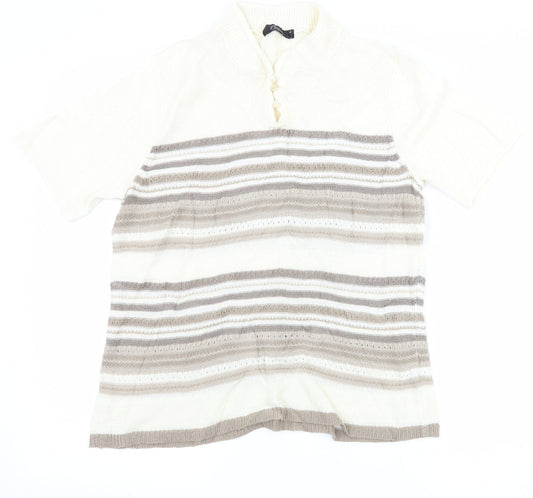 Womens UK Size M BM Collection Ivory Basic T-Shirt