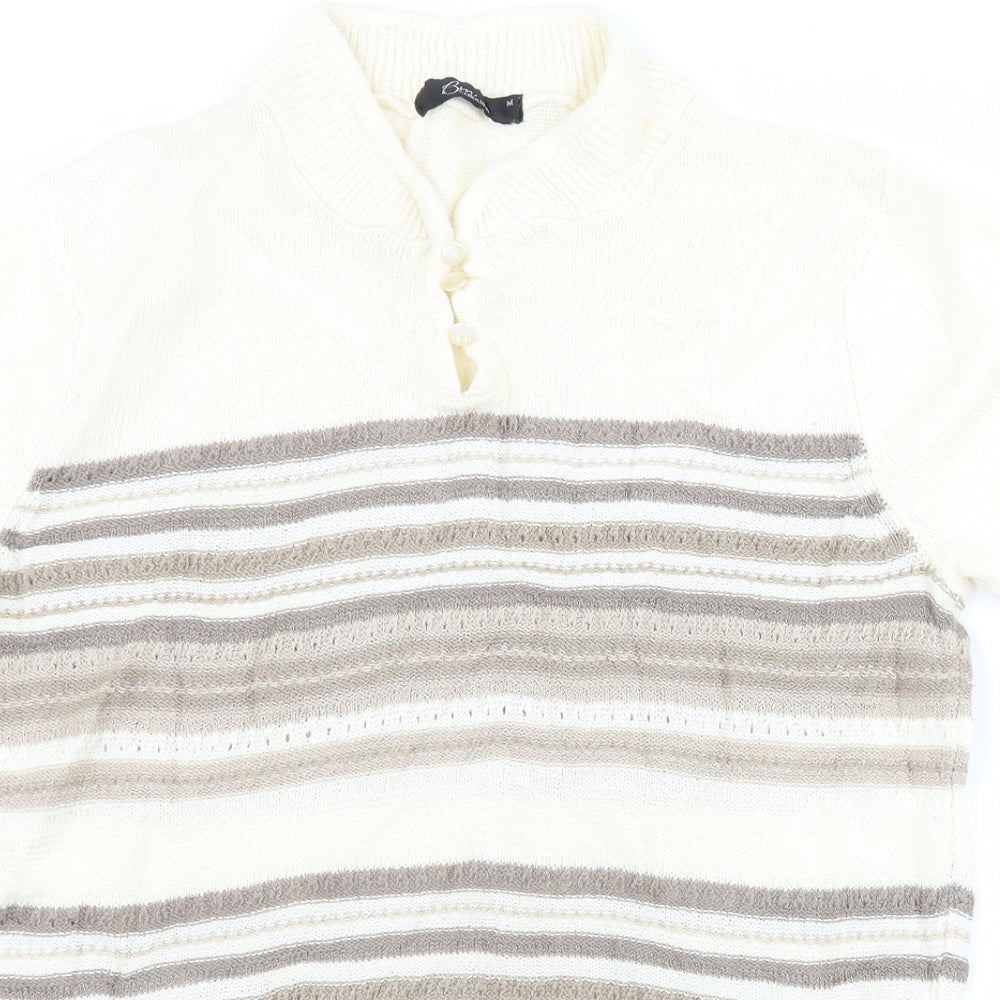 Womens UK Size M BM Collection Ivory Basic T-Shirt