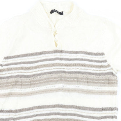 Womens UK Size M BM Collection Ivory Basic T-Shirt