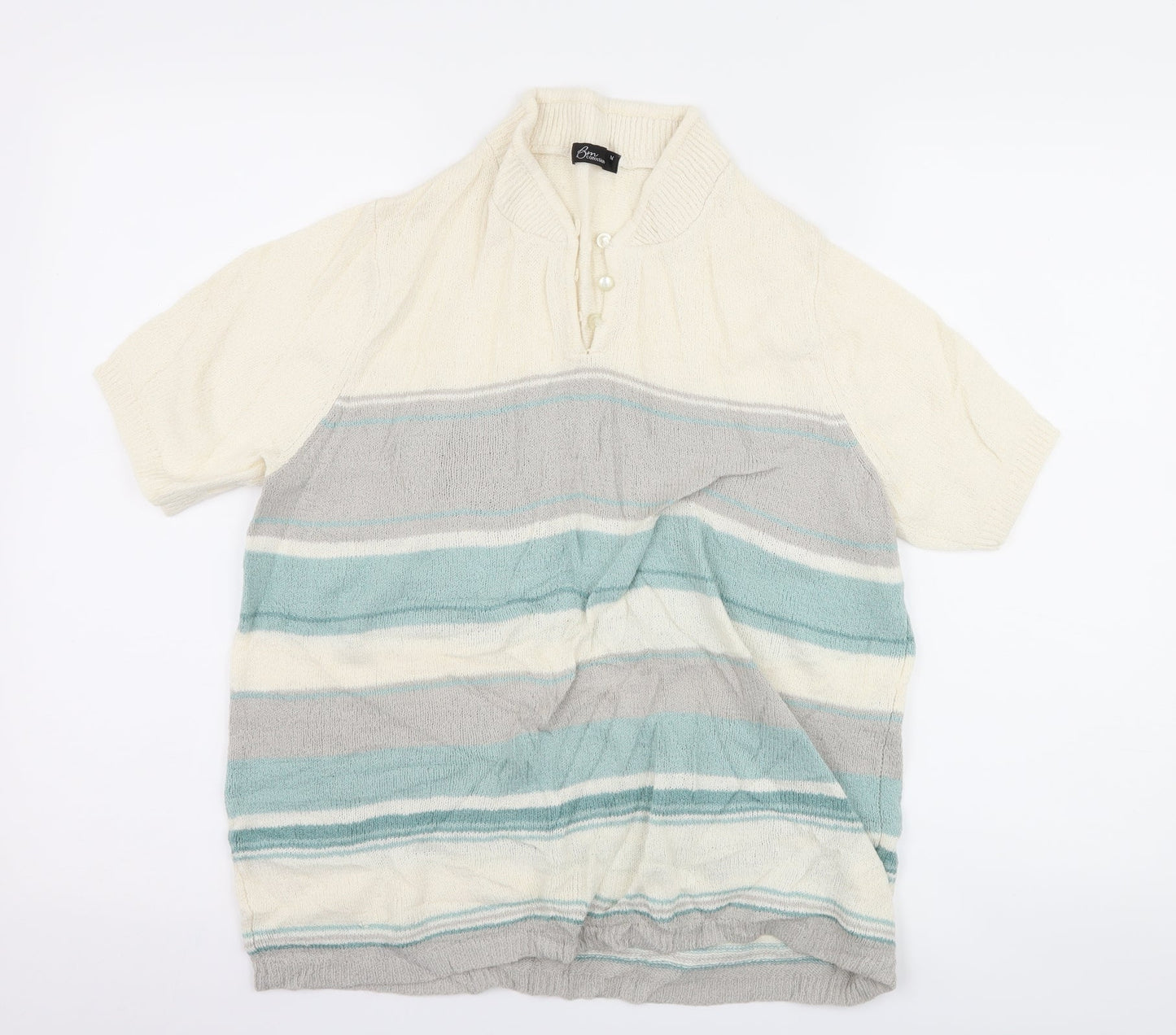 Womens UK Size M BM Collection Ivory Basic T-Shirt