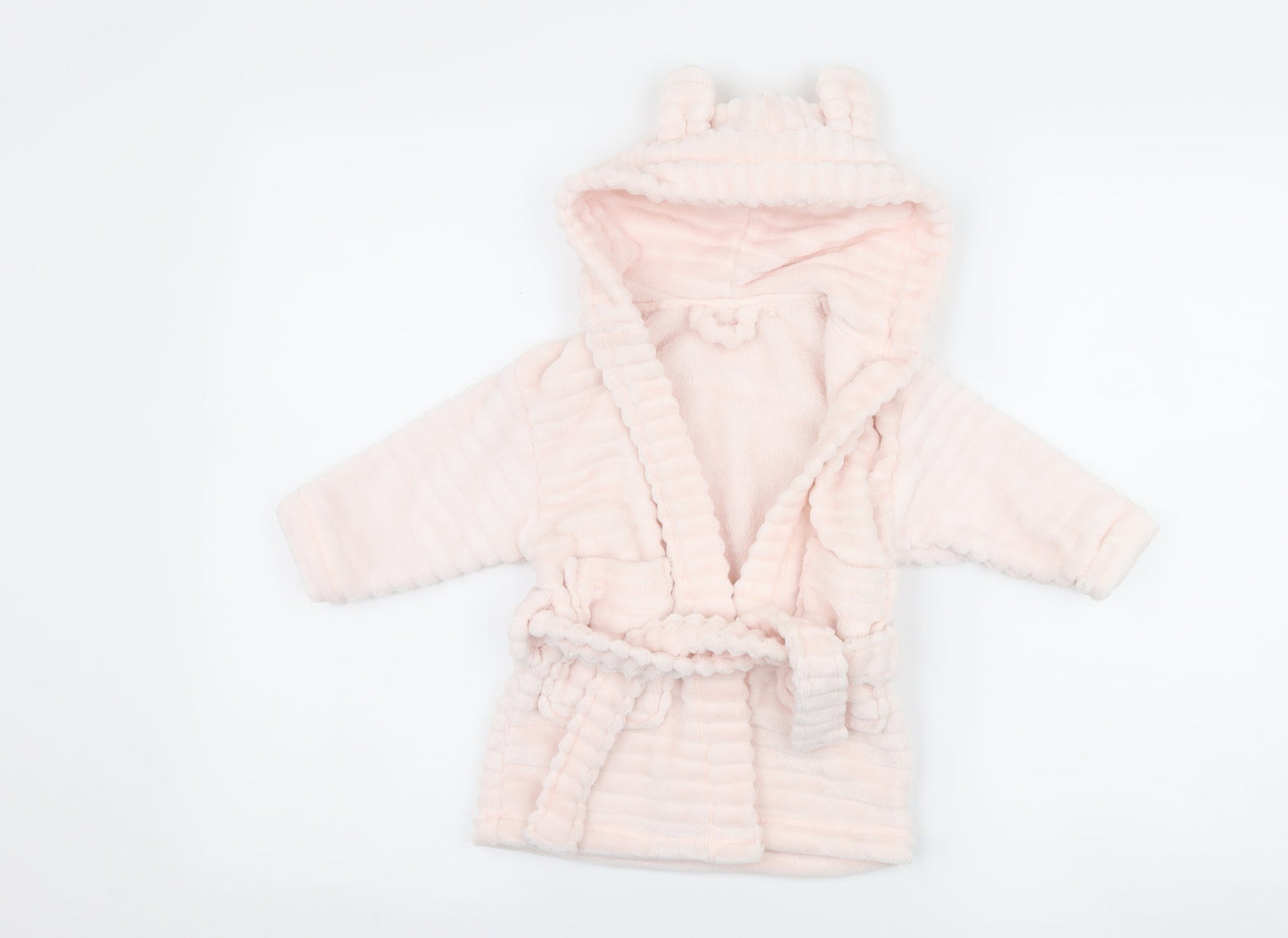 NEXT Girls Pink  Fleece Kimono Robe Size 9-12 Months