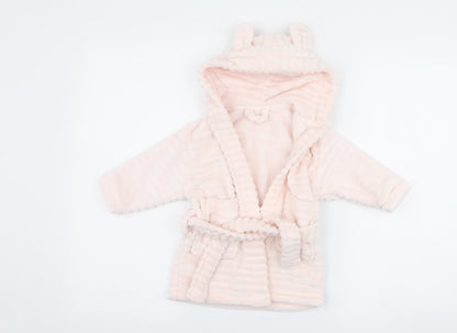 NEXT Girls Pink  Fleece Kimono Robe Size 9-12 Months