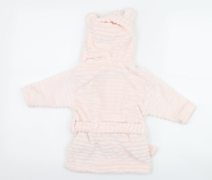 NEXT Girls Pink  Fleece Kimono Robe Size 9-12 Months