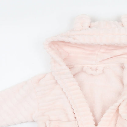 NEXT Girls Pink  Fleece Kimono Robe Size 9-12 Months
