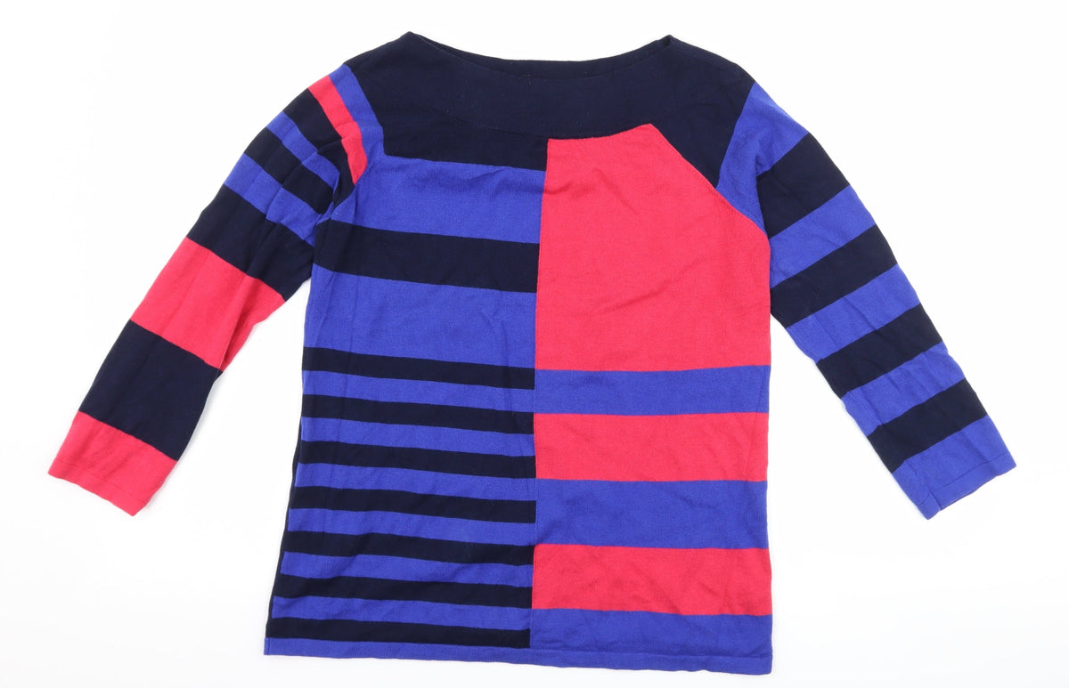 Next Womens Purple Striped  Pullover Jumper Size 10