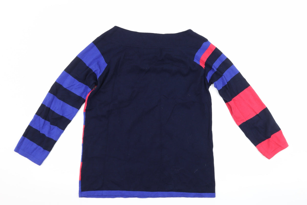 Next Womens Purple Striped  Pullover Jumper Size 10