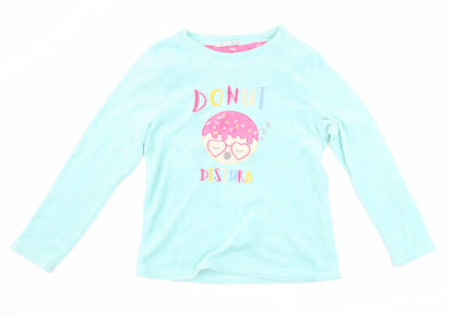 just like you Womens Blue  Fleece Top Pyjama Top Size M  - donut disturb