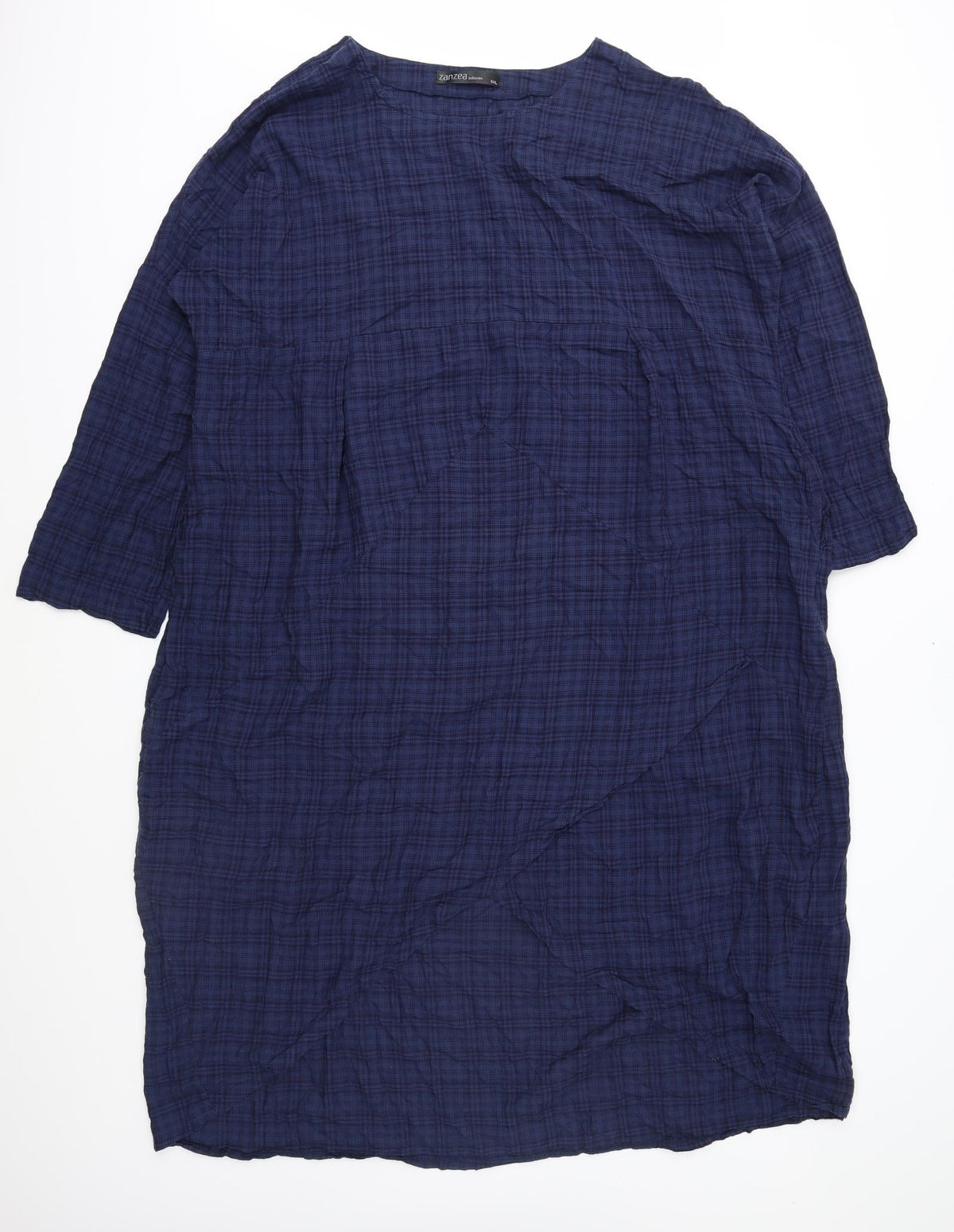 Zanzea Womens Blue Check  Shift