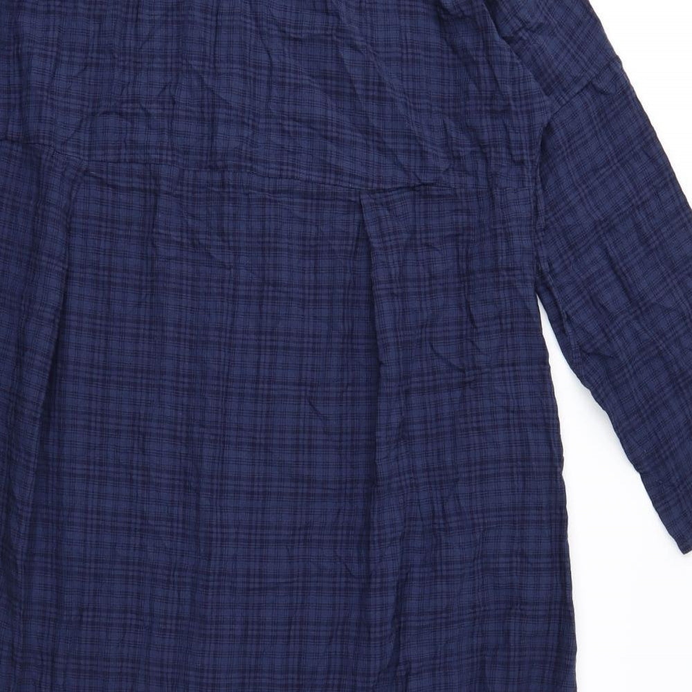 Zanzea Womens Blue Check  Shift