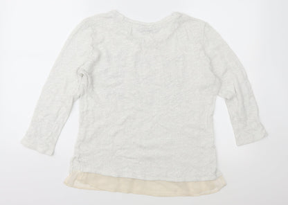 Tu Womens White  Knit Pullover Jumper Size 14