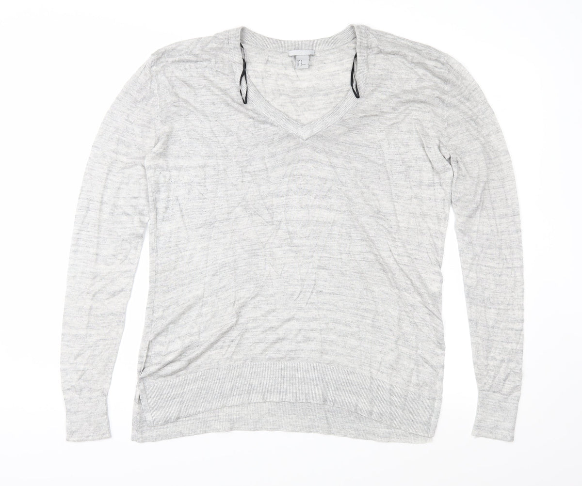 H&M Womens Grey  Knit Pullover Jumper Size M