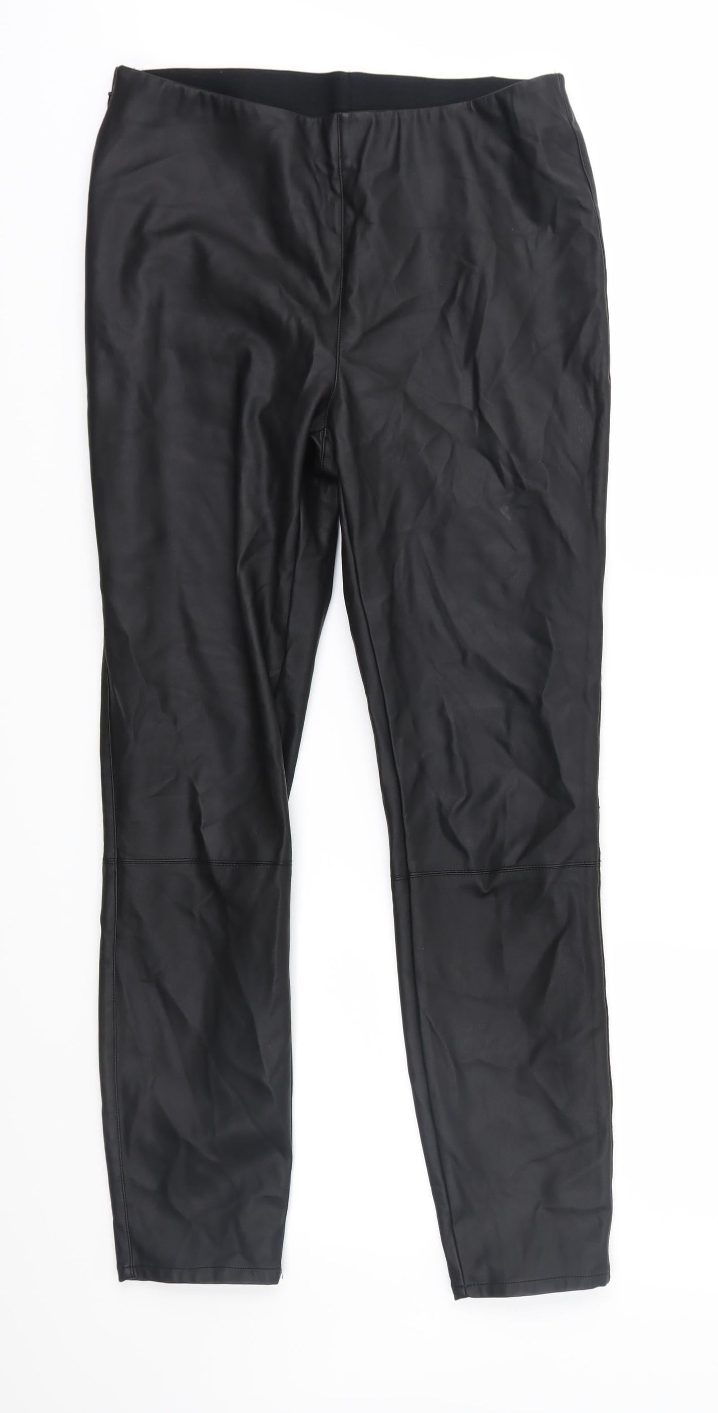 Womens UK Size 10 Preworn Regular Fit  Black Trousers