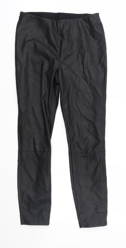 Womens UK Size 10 Preworn Regular Fit  Black Trousers