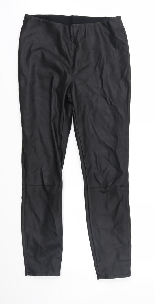 Womens UK Size 10 Preworn Regular Fit  Black Trousers