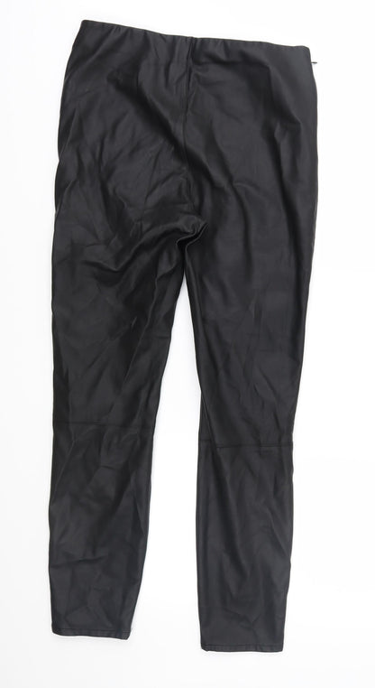 Womens UK Size 10 Preworn Regular Fit  Black Trousers