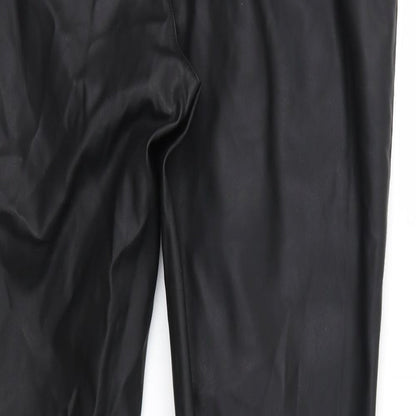 Womens UK Size 10 Preworn Regular Fit  Black Trousers