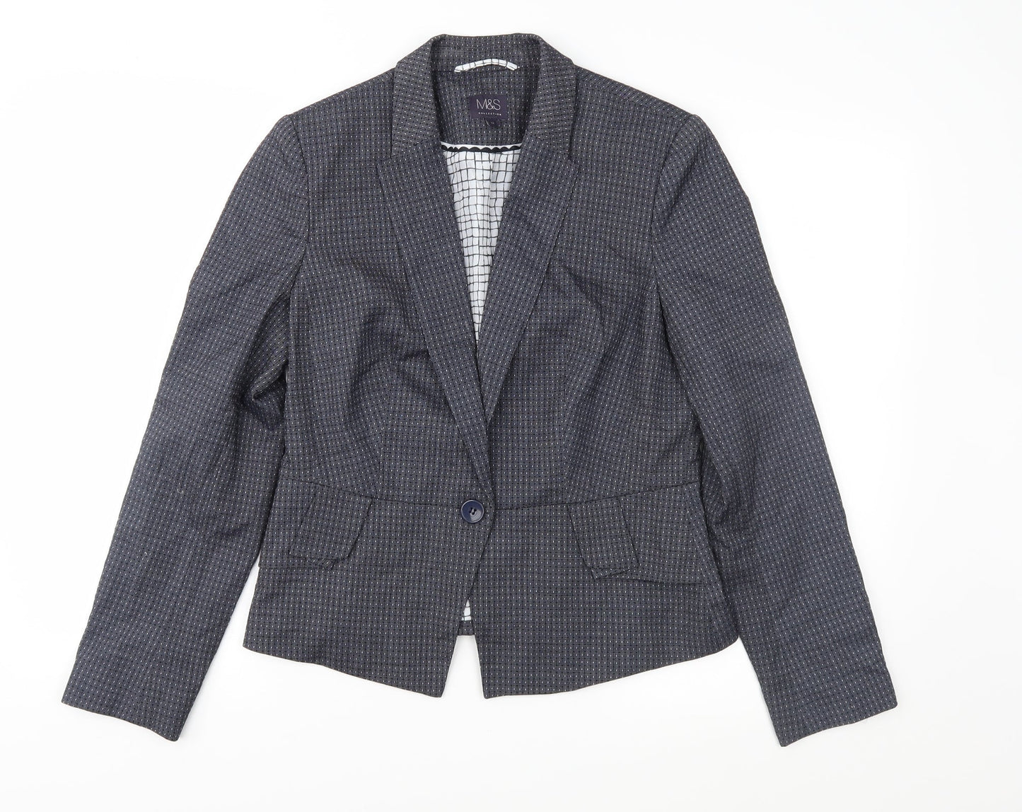 Marks and Spencer Womens Blue Spotted  Jacket Suit Jacket Size 12
