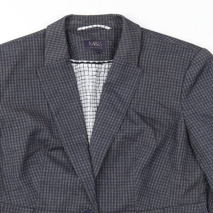 Marks and Spencer Womens Blue Spotted  Jacket Suit Jacket Size 12
