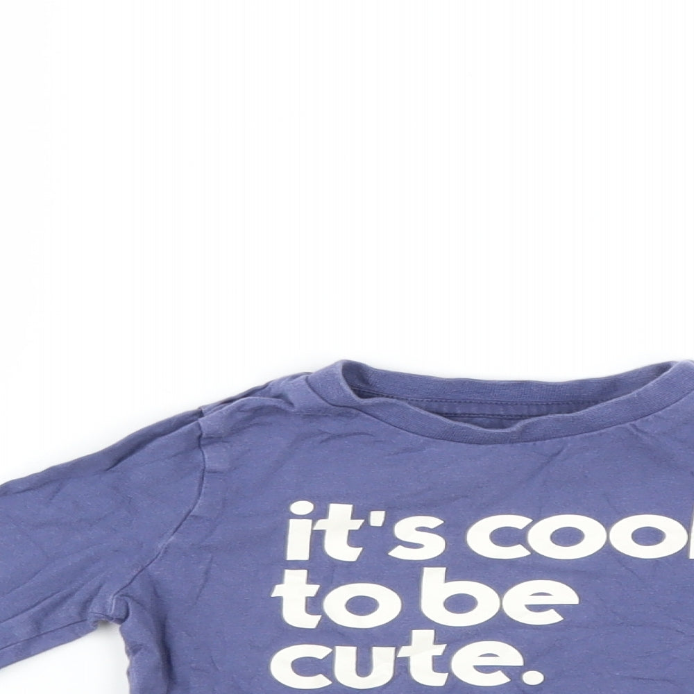 Fred & Flo Boys Blue   Basic T-Shirt Size 12-18 Months  - cool to be cute