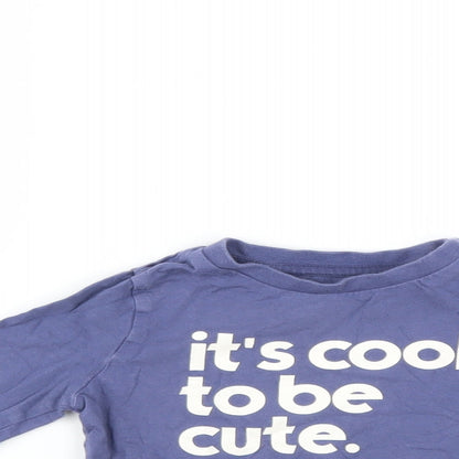 Fred & Flo Boys Blue   Basic T-Shirt Size 12-18 Months  - cool to be cute