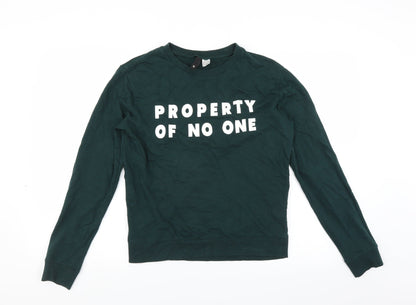 Womens UK Size S Divided by H&M Green Pullover Sweatshirt